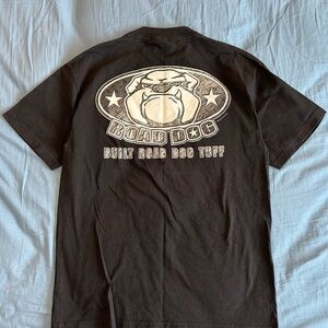 Vintage 90s Big Road Dog Logo Graphic Skate T Shirt Size Large Made In USA Y2K